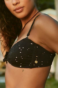 Billabong Eyes On You Tie-Front Bandeau Bikini Top