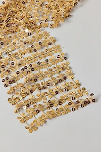 Sequin Net Skinny Wrap Scarf