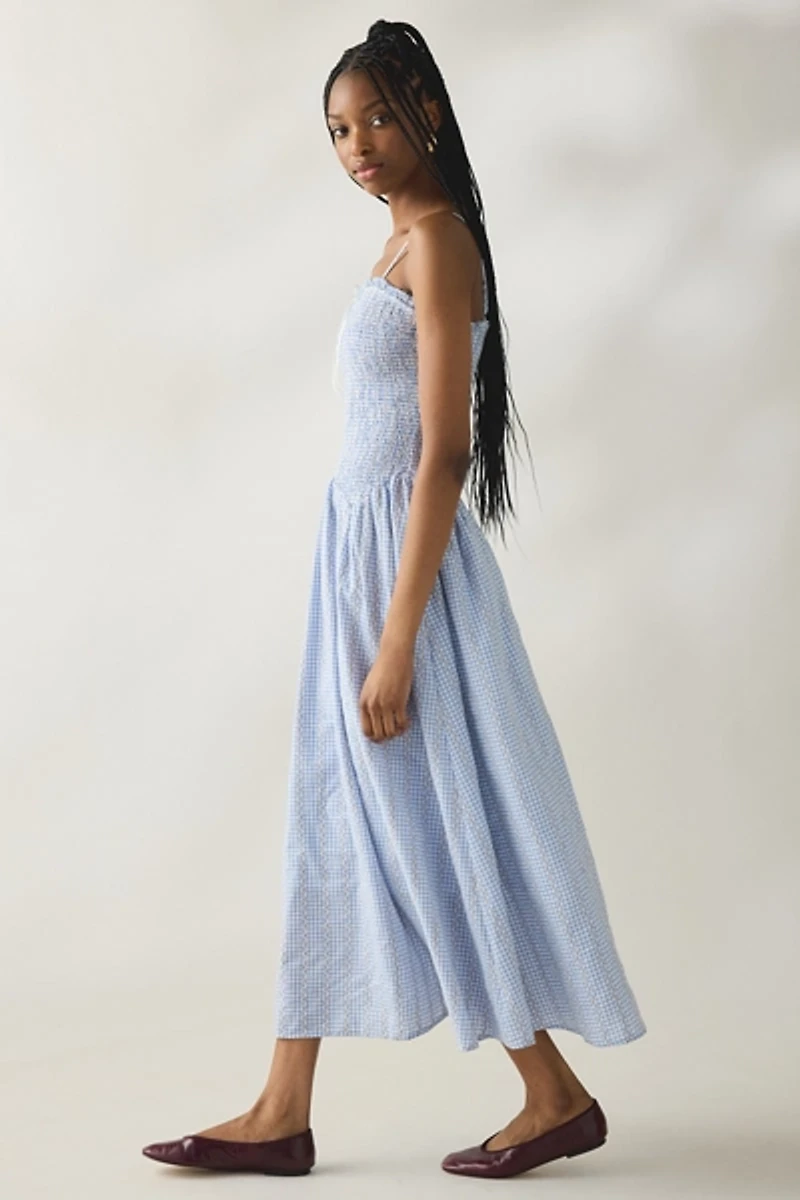 Daisy Street Meadow Smocked Gingham Maxi Dress