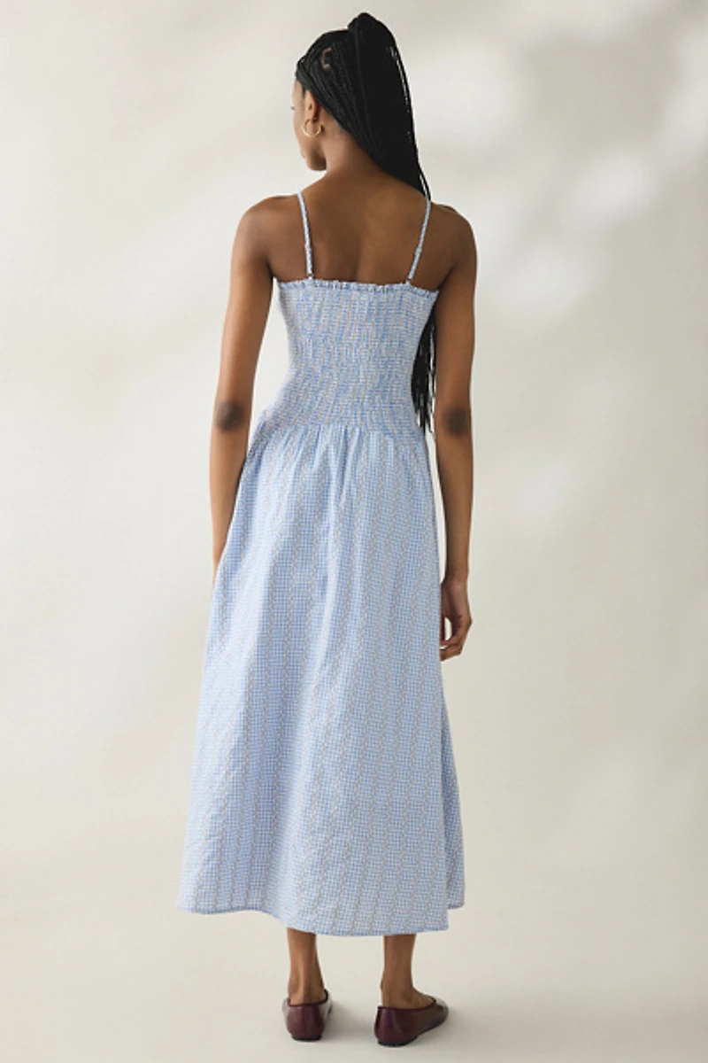 Daisy Street Meadow Smocked Gingham Maxi Dress