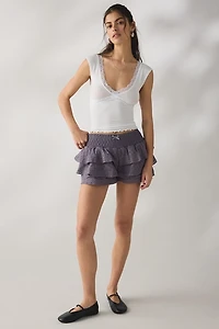 Daisy Street Coconut Eyelet Lace Ruffle Bloomer Shorts