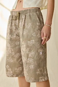 Daisy Street Hibiscus Print Baggy Tear-Way Pants