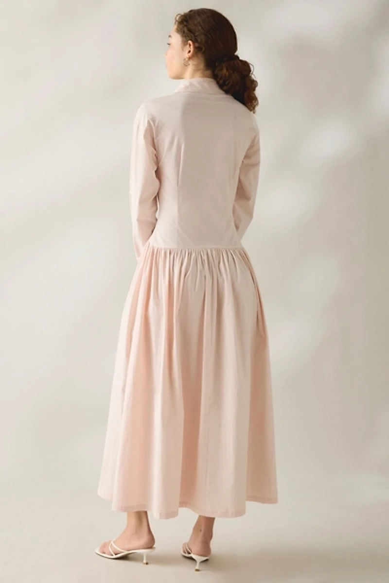 Daisy Street Rhubarb Drop Waist Shirt Maxi Dress