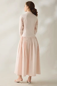 Daisy Street Rhubarb Drop Waist Shirt Maxi Dress