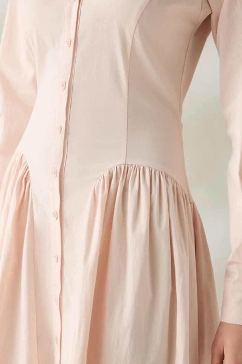 Daisy Street Rhubarb Drop Waist Shirt Maxi Dress