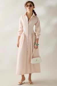 Daisy Street Rhubarb Drop Waist Shirt Maxi Dress