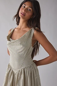Daisy Street Cammie Cowl Neck Corset Midi Dress