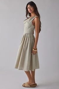 Daisy Street Cammie Cowl Neck Corset Midi Dress