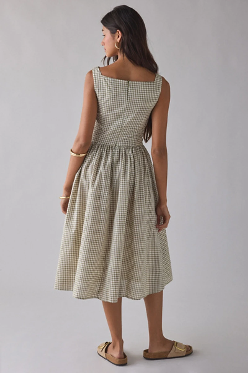 Daisy Street Cammie Cowl Neck Corset Midi Dress