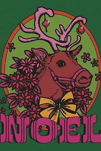 Red Cap Noel Reindeer Holiday Card