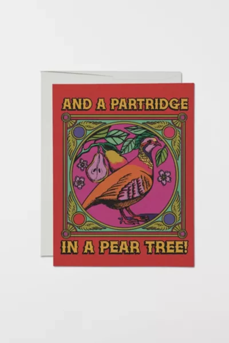 Red Cap 12 Days of Christmas Holiday Greeting Card