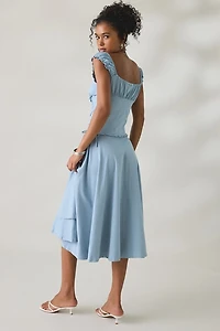 Daisy Street Whimsey Ruched Corset Midi Dress
