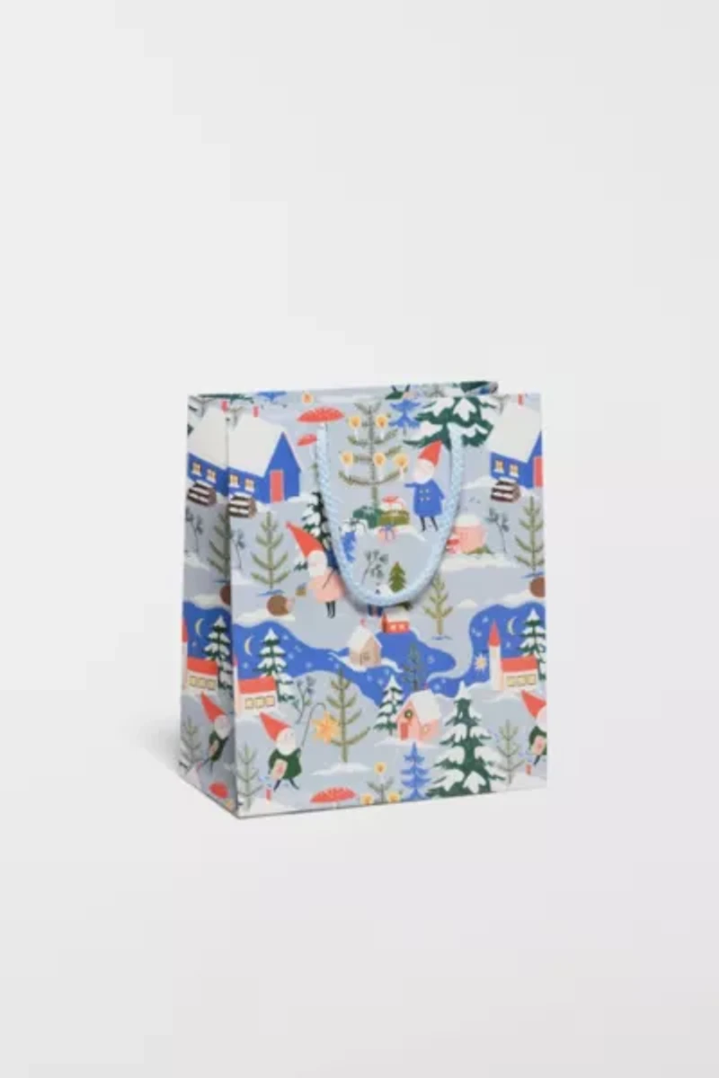 Red Cap Holiday Gnomes Gift Bag