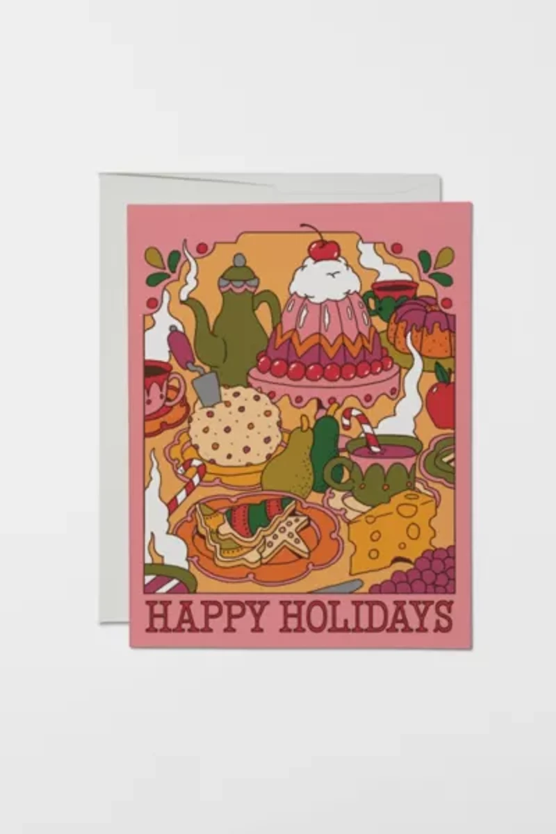 Red Cap Happy Holidays Feast Greeting Card