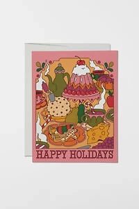 Red Cap Happy Holidays Feast Greeting Card