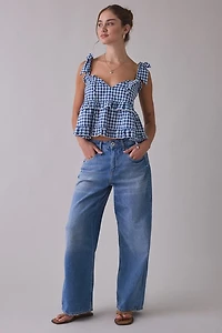 Daisy Street Keepsake Tie-Strap Ruffle Babydoll Top