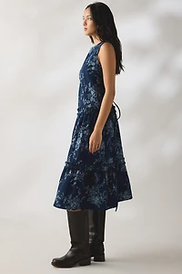 Daisy Street Flora Tiered Ruffle Denim Midi Dress
