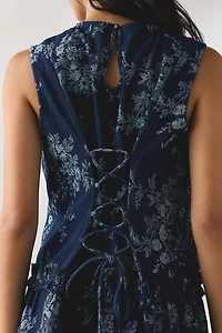 Daisy Street Flora Tiered Ruffle Denim Midi Dress