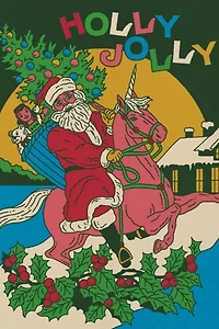 Red Cap Santa's Magic Holiday Greeting Card