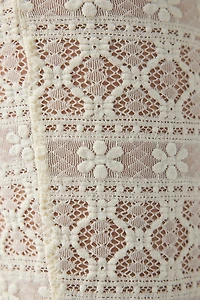 Daisy Street Buttermilk Sheer Lace Capri Pants