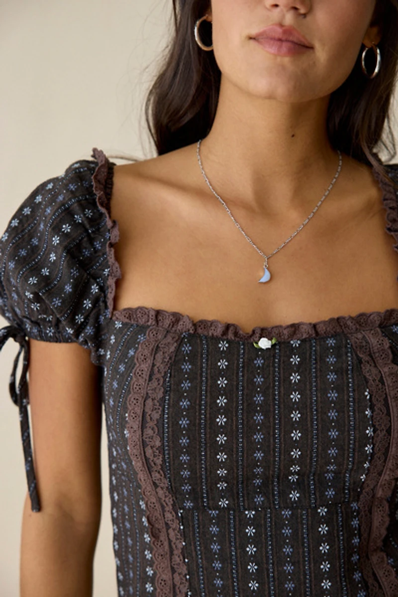 Daisy Street Orchard Drop Waist Ruffle Mini Dress