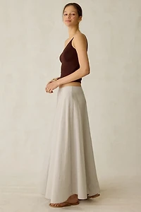 Daisy Street Buttermint Striped Cotton Maxi Skirt