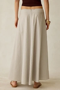 Daisy Street Buttermint Striped Cotton Maxi Skirt