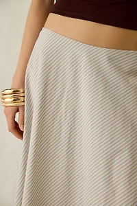 Daisy Street Buttermint Striped Cotton Maxi Skirt