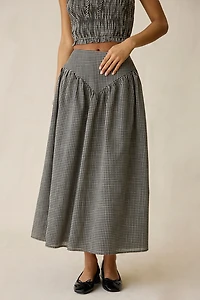 Daisy Street Starling Gingham Drop Waist Maxi Skirt