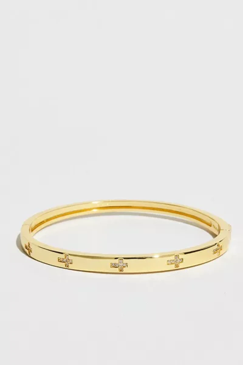 The M Jewelers Cross Stone Stackable Bracelet