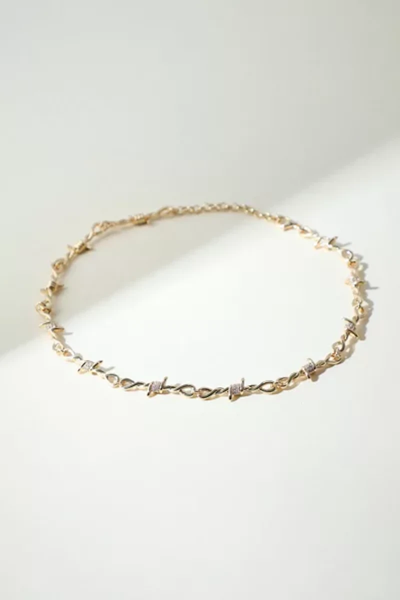 The M Jewelers Iced Out Barbwire Necklace