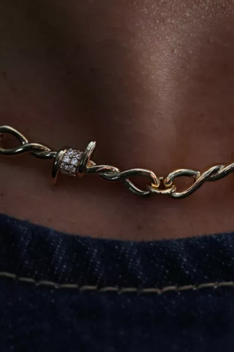 The M Jewelers Iced Out Barbwire Necklace