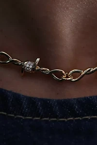 The M Jewelers Iced Out Barbwire Necklace