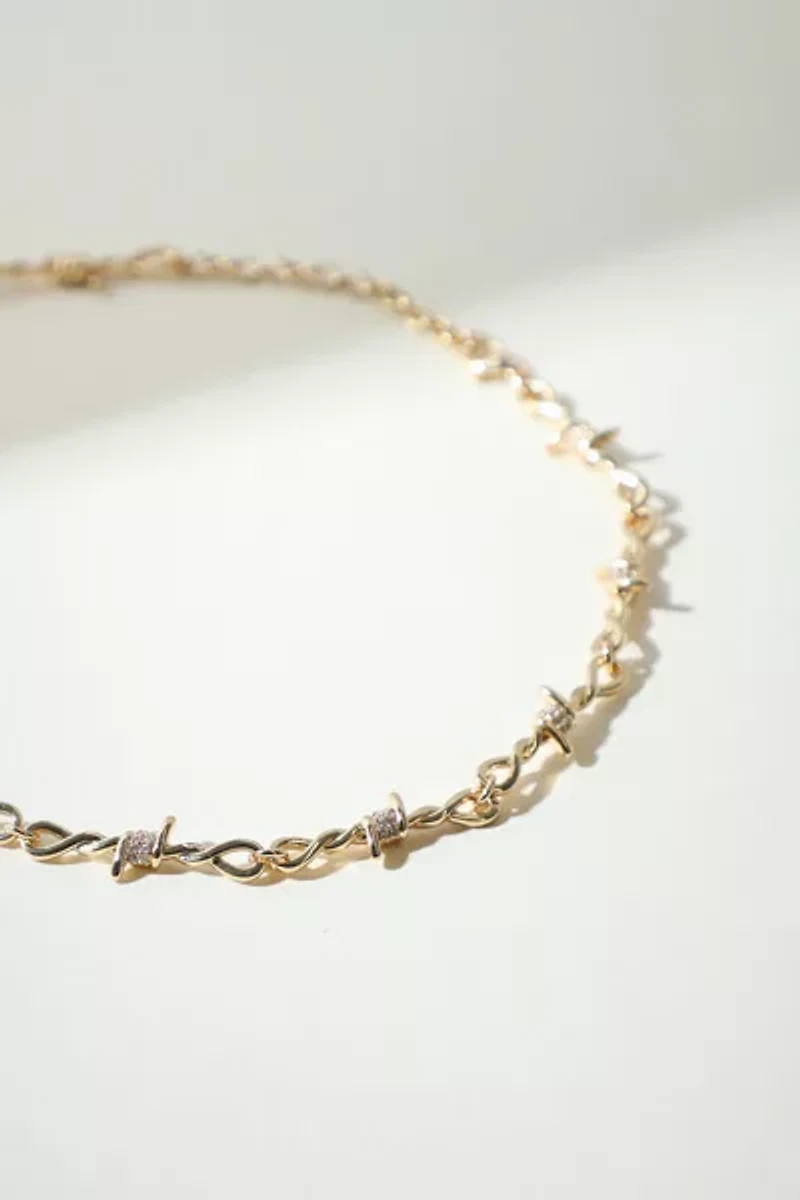 The M Jewelers Iced Out Barbwire Necklace