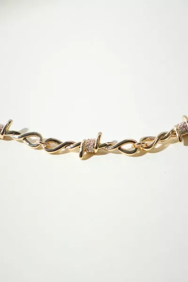 The M Jewelers Iced Out Barbwire Necklace