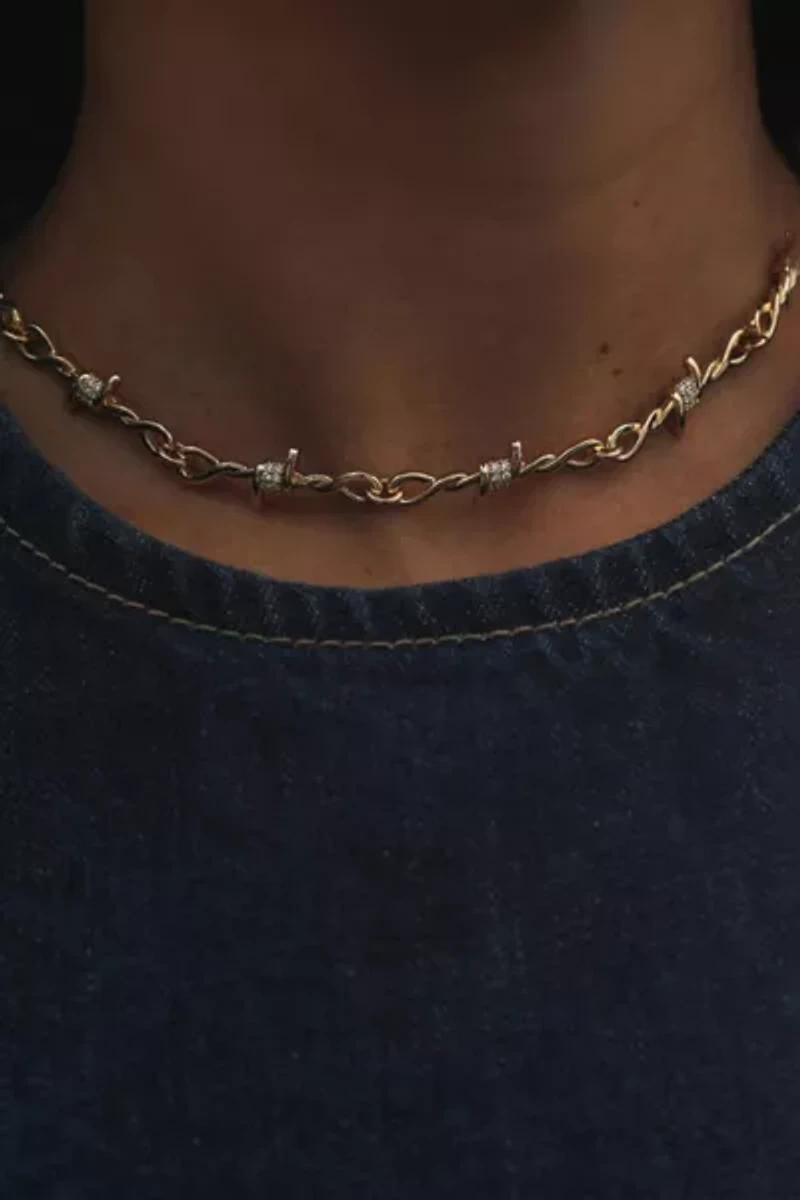 The M Jewelers Iced Out Barbwire Necklace