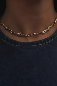 The M Jewelers Iced Out Barbwire Necklace