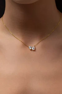 The M Jewelers Clear Heart Pear Necklace