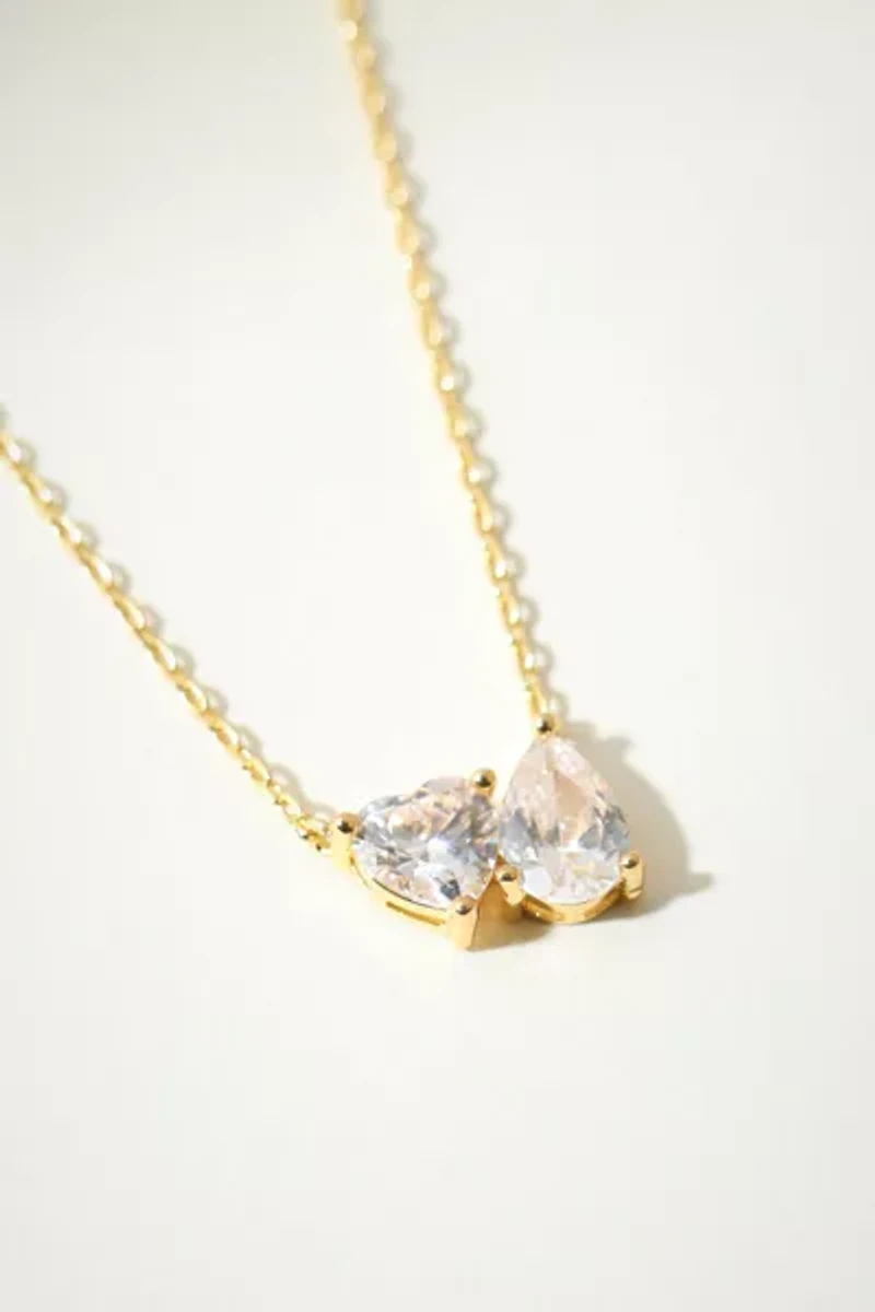 The M Jewelers Clear Heart Pear Necklace