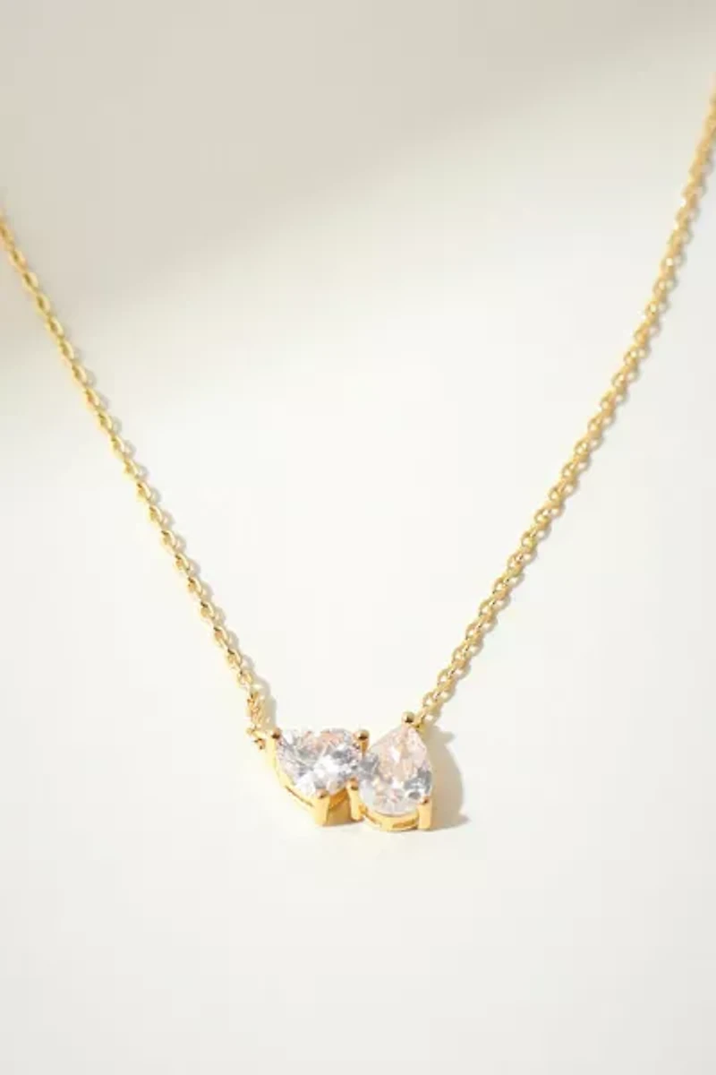 The M Jewelers Clear Heart Pear Necklace