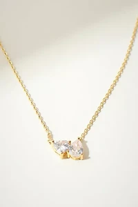 The M Jewelers Clear Heart Pear Necklace