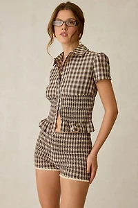 Daisy Street Honey Smocked Micro Shorts