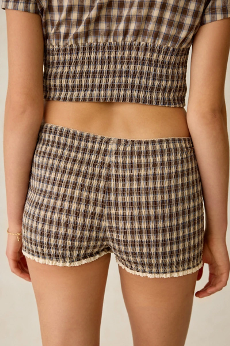 Daisy Street Honey Smocked Micro Shorts