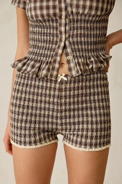 Daisy Street Honey Smocked Micro Shorts
