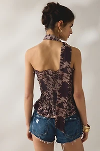 Daisy Street Bell Scarf Detail Smocked Tube Top