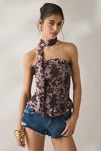Daisy Street Bell Scarf Detail Smocked Tube Top