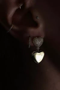 The M Jewelers Pavé Double Heart Earrings