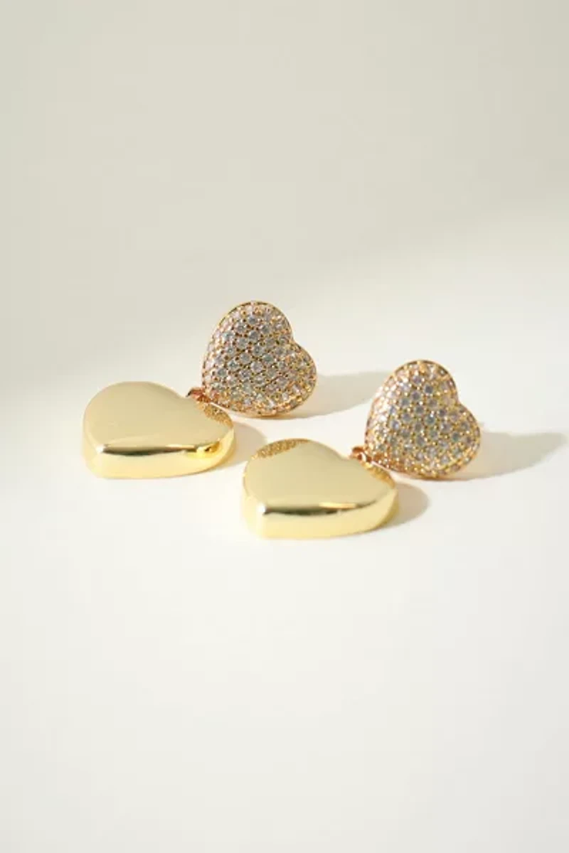 The M Jewelers Pavé Double Heart Earrings