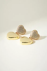 The M Jewelers Pavé Double Heart Earrings