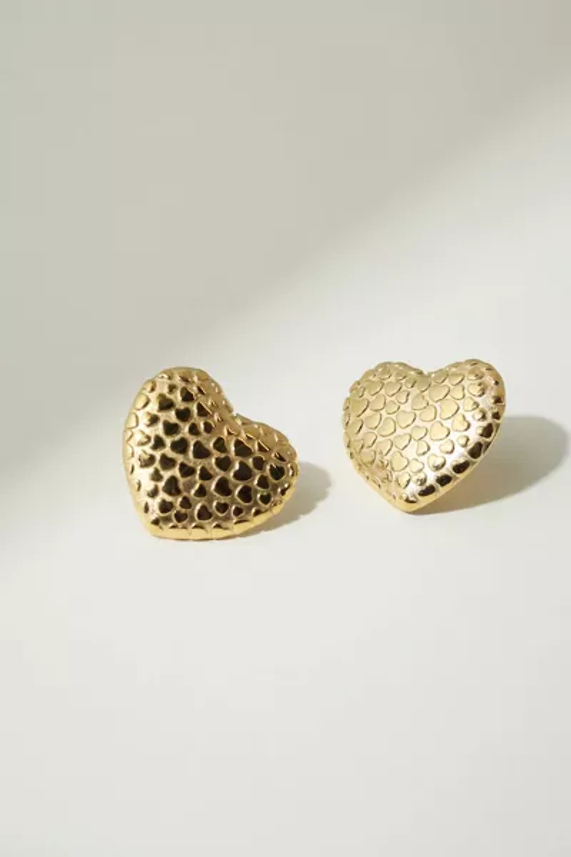 The M Jewelers Textured Heart Earrings